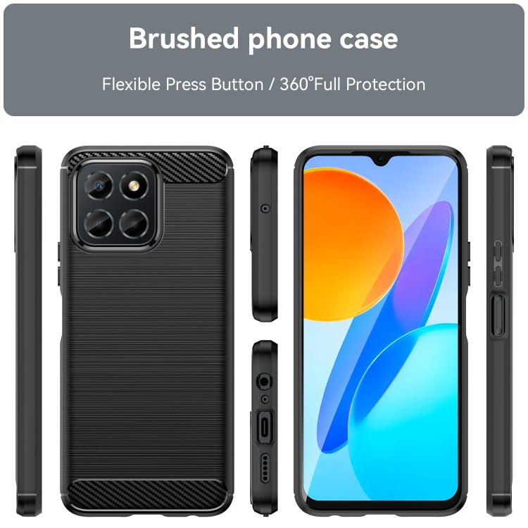 For Honor X6 5G Brushed Texture Carbon Fiber TPU Phone Case(Black) - Honor Cases by buy2fix | Online Shopping UK | buy2fix