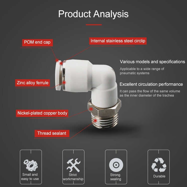 PL14-04 LAIZE PL Elbow Pneumatic Quick Fitting Connector -  by LAIZE | Online Shopping UK | buy2fix