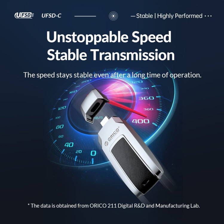 ORICO UFS Flash Drive, Read: 411MB/s, Write: 350MB/s, Memory:128GB, Port:USB-A(Silver) - USB Flash Drives by ORICO | Online Shopping UK | buy2fix