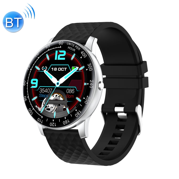 Ochstin 5H30 1.28 Inch HD Round Screen Silicone Strap Smart Sports Watch(Black+Silver) - Smart Wear by OCHSTIN | Online Shopping UK | buy2fix