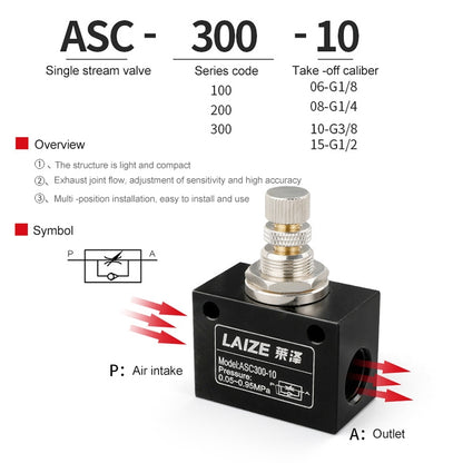 LAIZE Pneumatic Speed Regulating One-way Throttle Valve, Specification:ASC300-15 DN15mm -  by LAIZE | Online Shopping UK | buy2fix