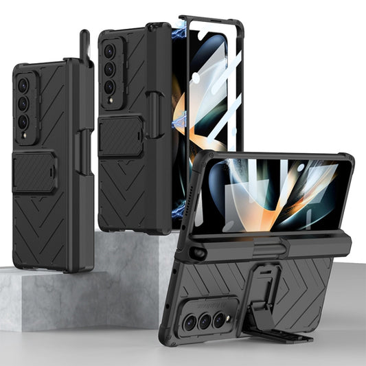 For Samsung Galaxy Z Fold4 GKK Integrated Magnetic Folding Armor Shell with Push Pen Case(Black) - Galaxy Z Fold4 5G Cases by GKK | Online Shopping UK | buy2fix