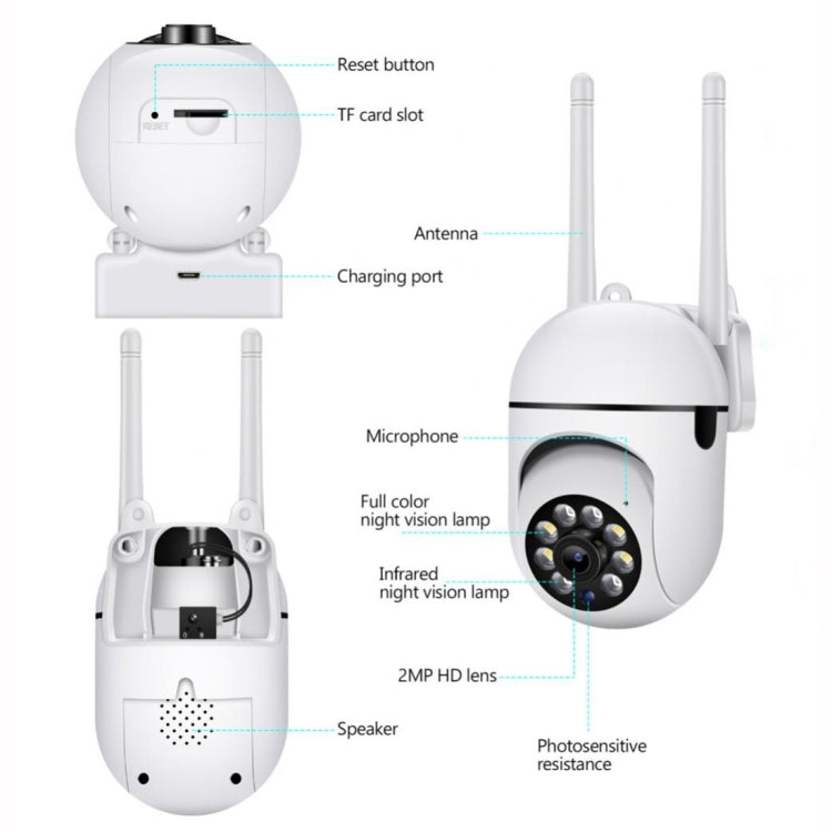 A7 1080P HD Wireless WiFi Smart Surveillance Camera Support Night Vision / Two Way Audio without Memory - Security by buy2fix | Online Shopping UK | buy2fix