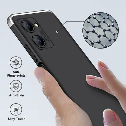 For Realme C33 GKK Three Stage Splicing Full Coverage PC Phone Case(Black Silver) - Realme Cases by GKK | Online Shopping UK | buy2fix