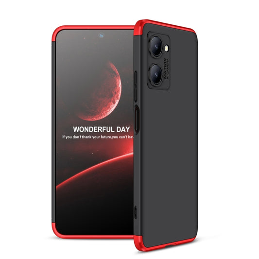 For Realme C33 GKK Three Stage Splicing Full Coverage PC Phone Case(Black Red) - Realme Cases by GKK | Online Shopping UK | buy2fix