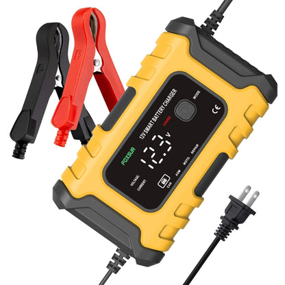 FOXSUR 6A 12V Motorcycle / Car Smart Battery Charger, Plug Type:UK Plug(Yellow) - Battery Charger by FOXSUR | Online Shopping UK | buy2fix