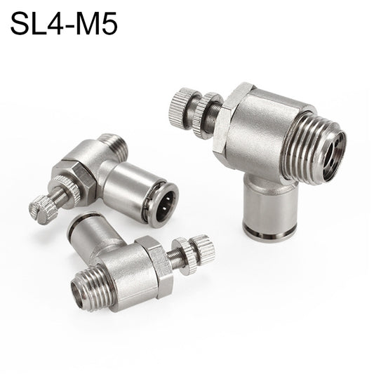 SL4-M5 LAIZE Nickel Plated Copper Male Thread Throttle Valve Pneumatic Connector -  by LAIZE | Online Shopping UK | buy2fix