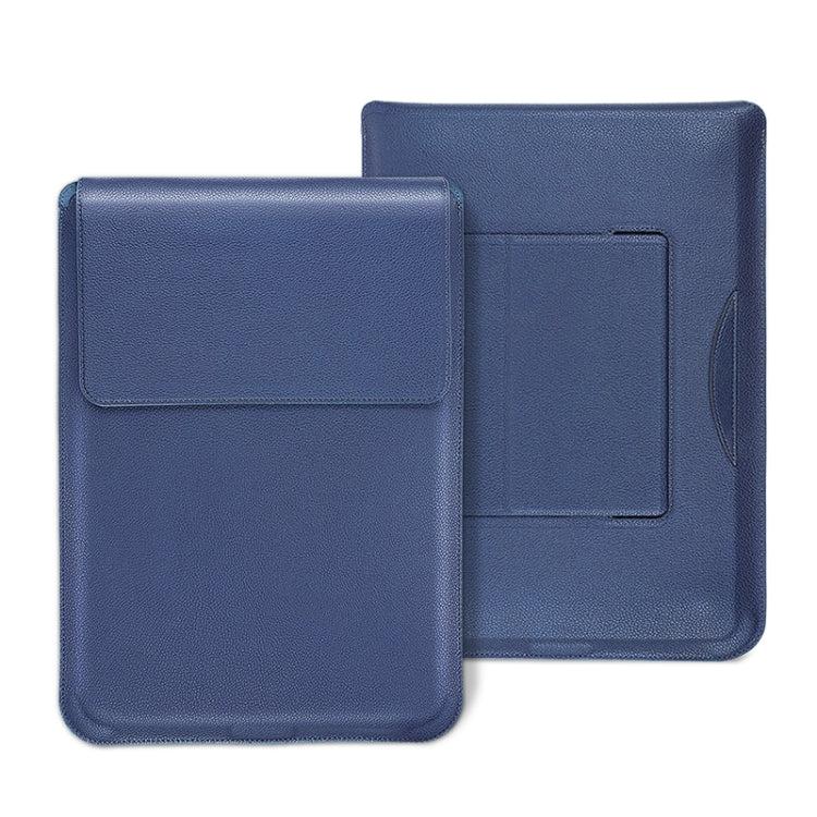 For MacBook 15 / 16 inch PU Leather 4 in 1 Laptop Bag with Functional Bracket(Dark Blue) - Protective Bags by buy2fix | Online Shopping UK | buy2fix