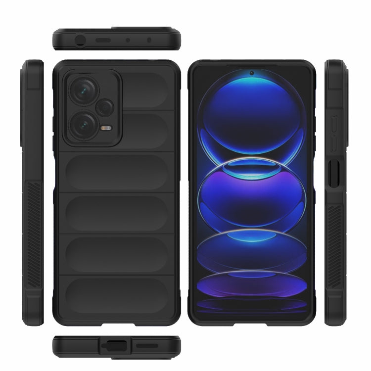 For Xiaomi Redmi Note 12 Pro+ China / Global Magic Shield TPU + Flannel Phone Case(Black) - Note 12 Pro+ Cases by buy2fix | Online Shopping UK | buy2fix