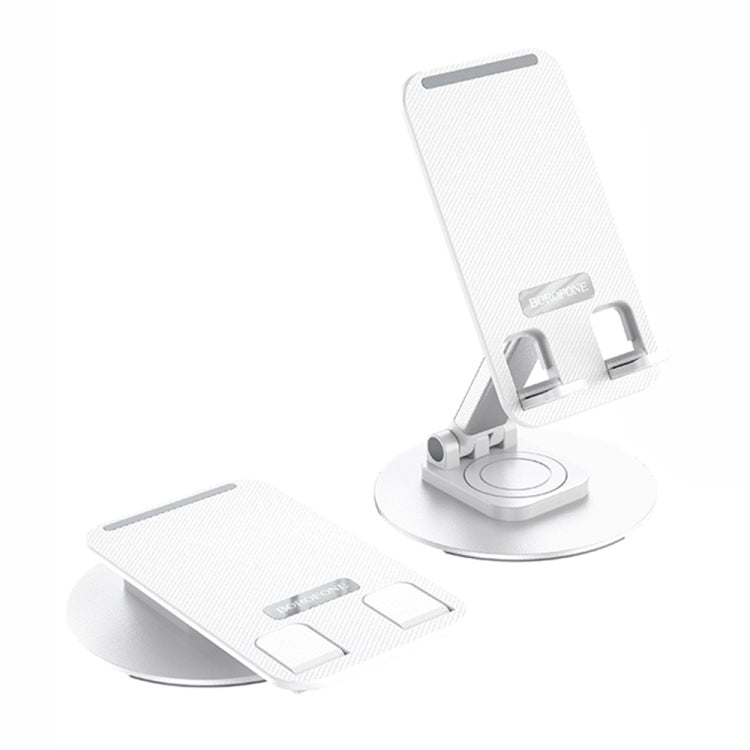 Borofone BH75 Flawless Foldable Rotating Desktop Mobile Phone Tablet Holder(White) - Desktop Holder by Borofone | Online Shopping UK | buy2fix