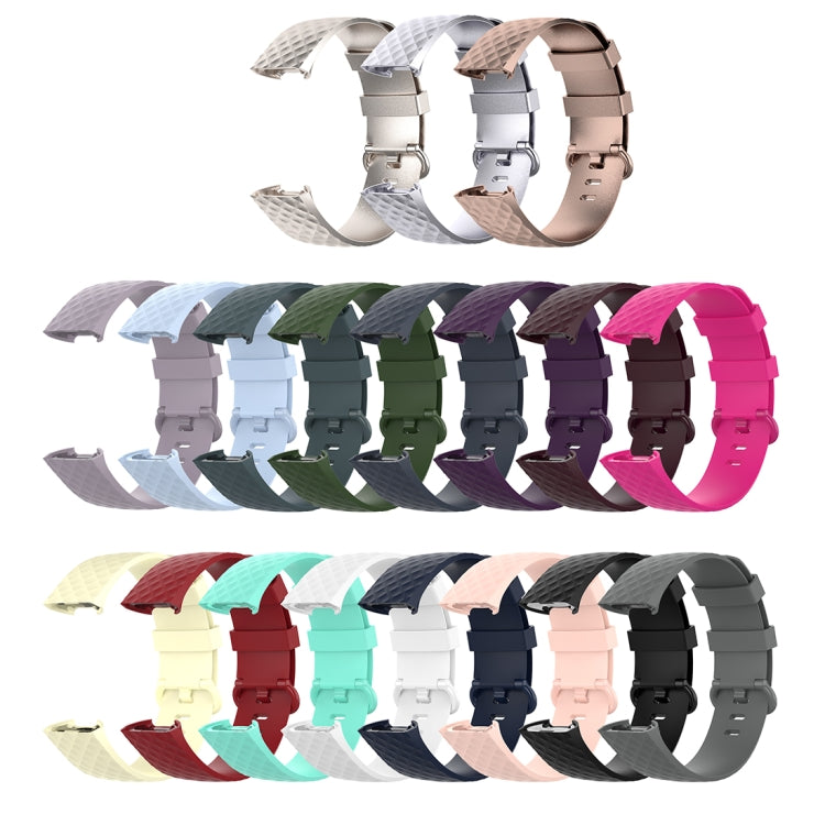 Color Buckle TPU Wrist Strap Watch Band for Fitbit Charge 4 / Charge 3 / Charge 3 SE, Size: L(Olive Green) - Smart Wear by buy2fix | Online Shopping UK | buy2fix