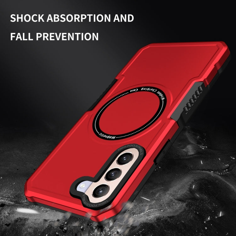 For Samsung Galaxy S21+ 5G MagSafe Shockproof Armor Phone Case(Red) - Galaxy S21+ 5G Cases by buy2fix | Online Shopping UK | buy2fix