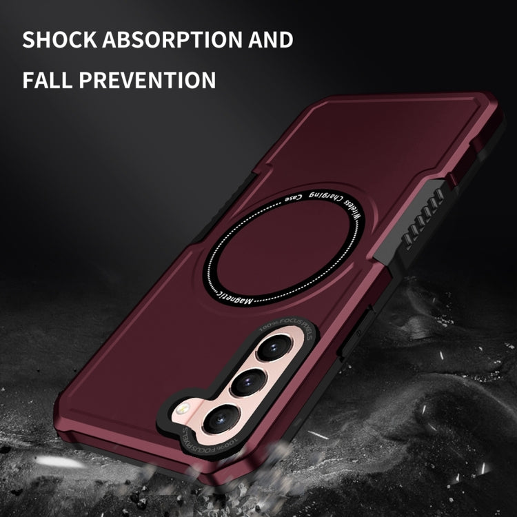 For Samsung Galaxy S22+ 5G MagSafe Shockproof Armor Phone Case(Wine Red) - Galaxy S22+ 5G Cases by buy2fix | Online Shopping UK | buy2fix