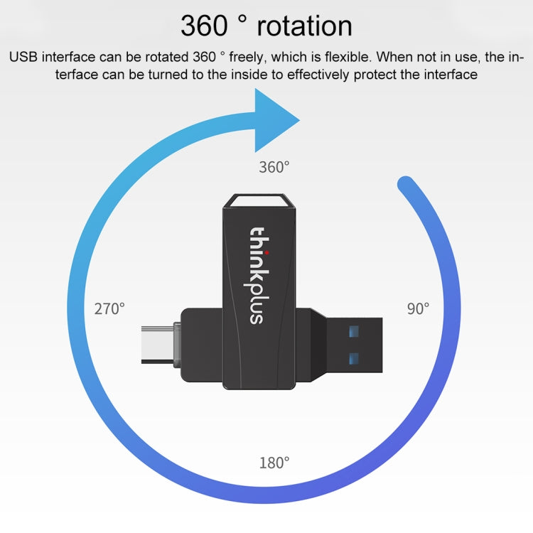 Lenovo Thinkplus MU252 USB 3.1 + USB-C / Type-C Flash Drive, Memory:256GB - USB Flash Drives by Lenovo | Online Shopping UK | buy2fix