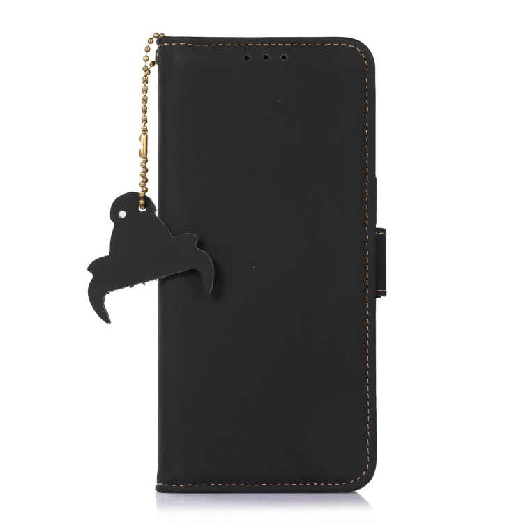 For Samsung Galaxy A54 5G Genuine Leather Magnetic RFID Leather Phone Case(Black) - Galaxy Phone Cases by buy2fix | Online Shopping UK | buy2fix