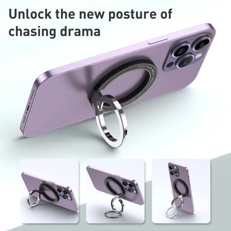 Car Magnetic Dual Axis Ring Phone Holder(Frosted Purple) - Ring Holder by buy2fix | Online Shopping UK | buy2fix