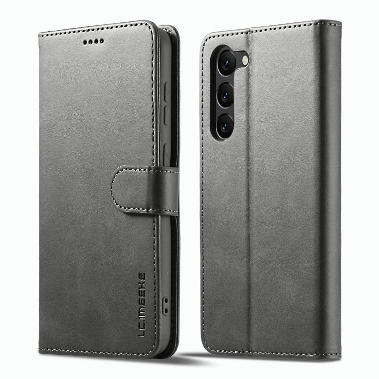 For Samsung Galaxy S23 5G LC.IMEEKE Calf Texture Horizontal Flip Leather Phone Case(Grey) - Galaxy S23 5G Cases by LC.IMEEKE | Online Shopping UK | buy2fix
