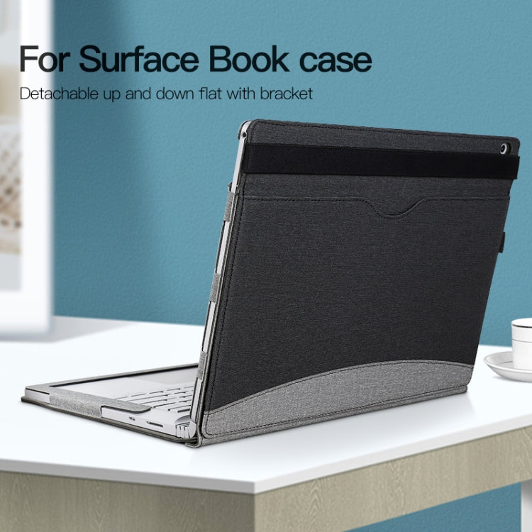 For MicroSoft Surface Book 3 / 2 / 1 15 inch Leather Laptop Case(Black Grey) - Others by buy2fix | Online Shopping UK | buy2fix