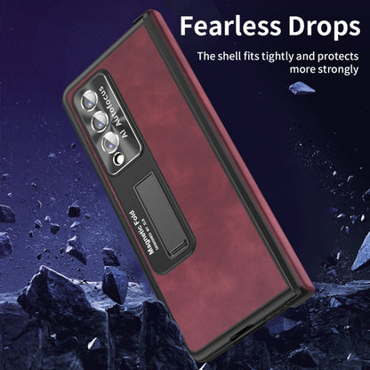For Samsung Galaxy Z Fold4 Napa Texture All-inclusive Phone Case(Red) - Galaxy Z Fold4 5G Cases by buy2fix | Online Shopping UK | buy2fix