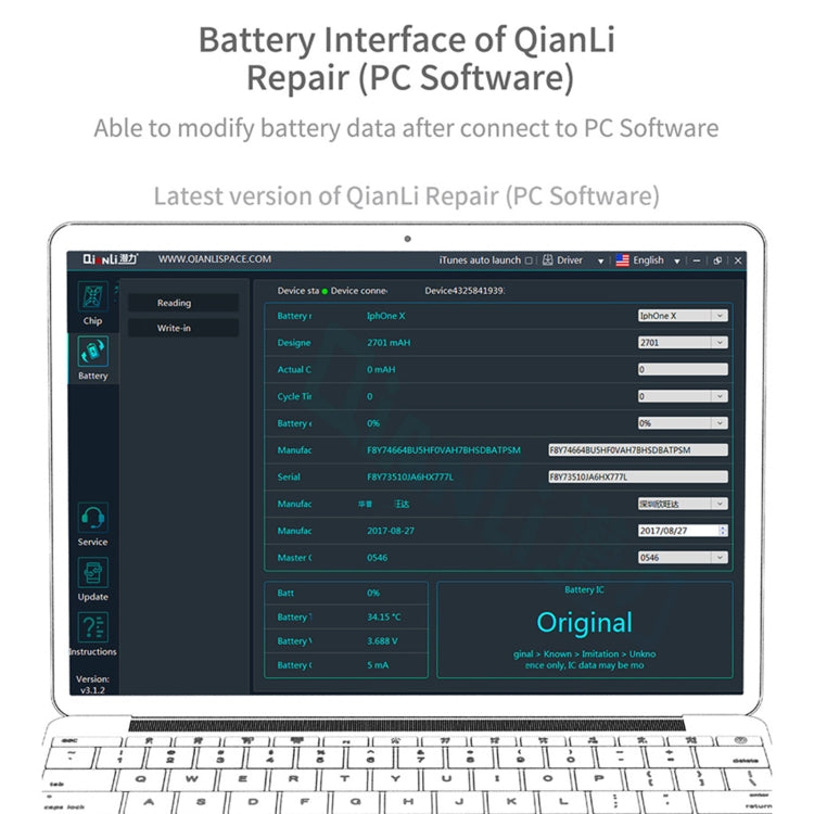 For iPhone 6 - 13 Pro Max Qianli iCopy Plus 2.2 Repair Detection Programmer, Model:Battery Module - Repair & Spare Parts by QIANLI | Online Shopping UK | buy2fix