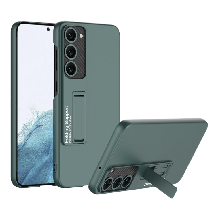 For Samsung Galaxy S23 5G GKK Ultra-thin Shockproof Phone Case with Holder(Forest Green) - Galaxy S23 5G Cases by GKK | Online Shopping UK | buy2fix
