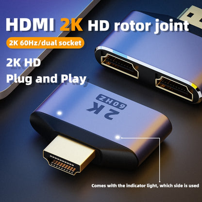 2 in 1 2K 60Hz HDMI Adapter with Indicator Lights - Adapter by buy2fix | Online Shopping UK | buy2fix