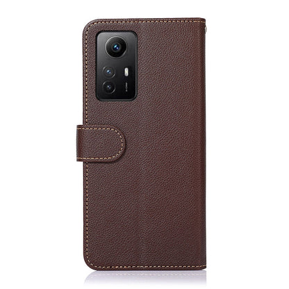 For Xiaomi Redmi Note 12S 4G KHAZNEH Litchi Texture Leather RFID Phone Case(Brown) - Xiaomi Cases by buy2fix | Online Shopping UK | buy2fix