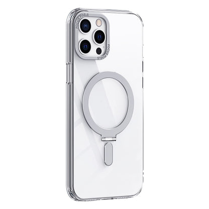 For iPhone 12 Pro Max Skin Feel MagSafe Shockproof Phone Case with Holder(White) - iPhone 12 Pro Max Cases by buy2fix | Online Shopping UK | buy2fix