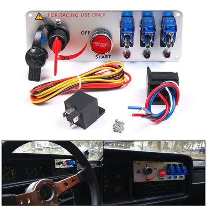 12V Racing Car LED Ignition Switch One Key Start Combination Panel - In Car by buy2fix | Online Shopping UK | buy2fix