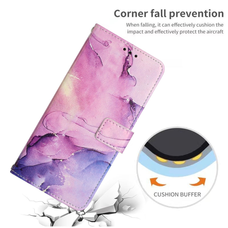 For Xiaomi Redmi Note 12 Global / Poco X5 5G Crossbody Painted Marble Pattern Leather Phone Case(Purple) - Note 12 Cases by buy2fix | Online Shopping UK | buy2fix