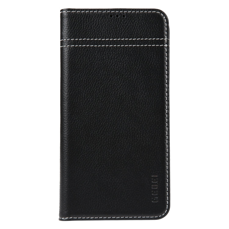 For iPhone 13 GEBEI Top-grain Horizontal Flip Leather Phone Case(Black) - iPhone 13 Cases by GEBEI | Online Shopping UK | buy2fix