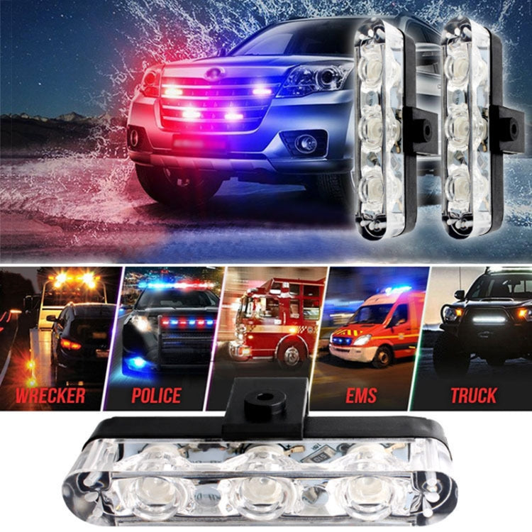 4 in 1 Car 12LEDs Grille Flash Lights Warning Lights with Wireless Remote Control, Color:Blue - In Car by buy2fix | Online Shopping UK | buy2fix