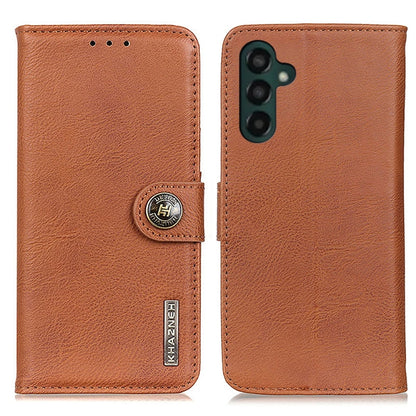 For Samsung Galaxy A24 4G / A25 5G KHAZNEH Cowhide Texture Horizontal Flip Leather Phone Case(Brown) - Galaxy Phone Cases by buy2fix | Online Shopping UK | buy2fix