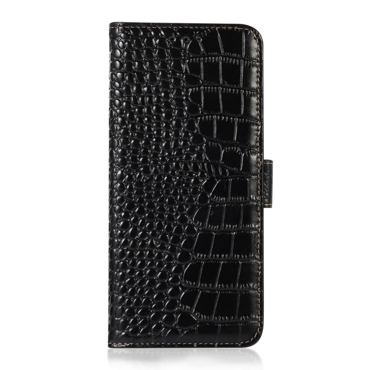 For OnePlus Ace 2 5G Crocodile Top Layer Cowhide Leather Phone Case(Black) - OnePlus Cases by buy2fix | Online Shopping UK | buy2fix