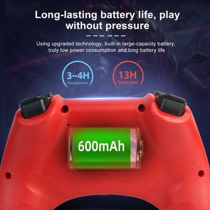 398 Bluetooth 5.0 Wireless Game Controller for PS4 / PC / Android(Red) - Gamepads by buy2fix | Online Shopping UK | buy2fix