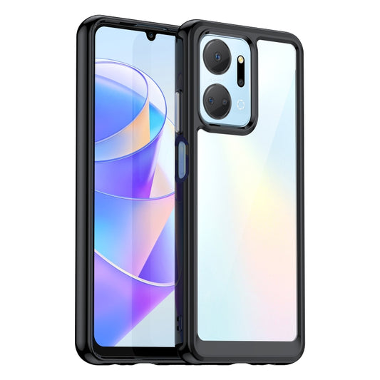 For Honor X7A Colorful Series Acrylic + TPU Phone Case(Black) - Honor Cases by buy2fix | Online Shopping UK | buy2fix