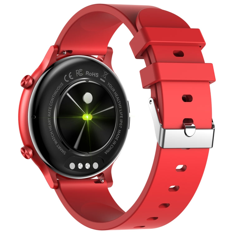 HT12 1.32 inch Silicone Band IP67 Waterproof Smart Watch, Support Bluetooth Calling / Sleep Monitoring(Red) - Smart Wear by buy2fix | Online Shopping UK | buy2fix