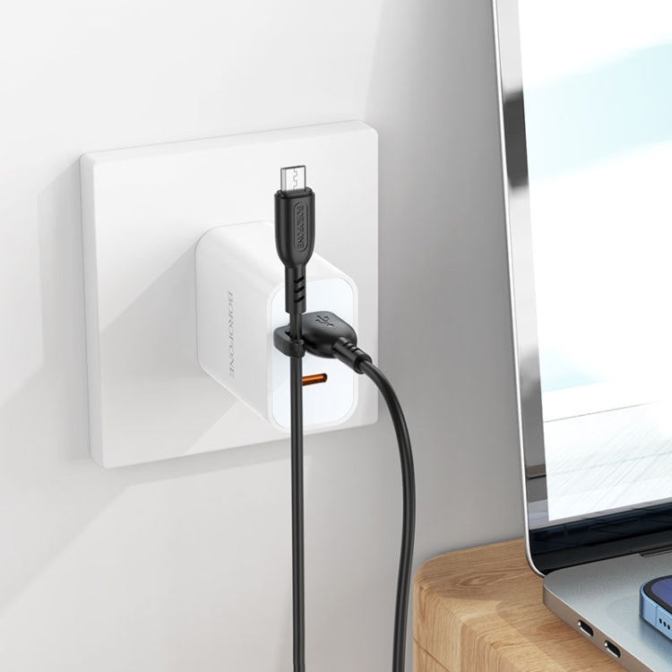 Borofone BX91 USB to Micro USB Symbol 2.4A Charging Data Cable, Length:1m(Black) -  by Borofone | Online Shopping UK | buy2fix