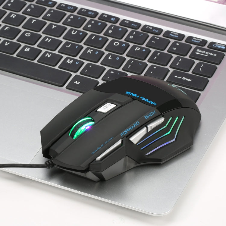 HXSJ A868 7-Keys Colorful Luminous Wired Mouse with Fire Button - Wired Mice by HXSJ | Online Shopping UK | buy2fix