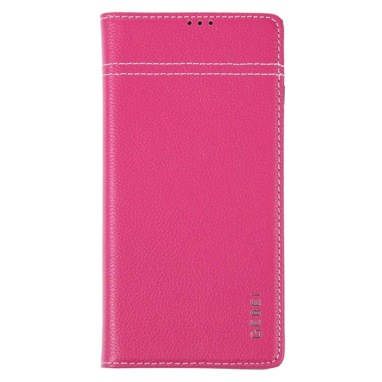 For Samsung Galaxy S23 Ultra 5G GEBEI Top-grain Horizontal Flip Leather Phone Case(Rose Red) -  by GEBEI | Online Shopping UK | buy2fix