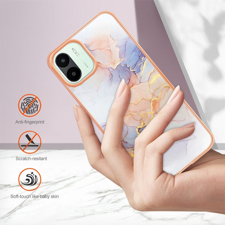 For Xiaomi Redmi A1 Electroplating IMD TPU Phone Case(White Marble) - Xiaomi Cases by buy2fix | Online Shopping UK | buy2fix