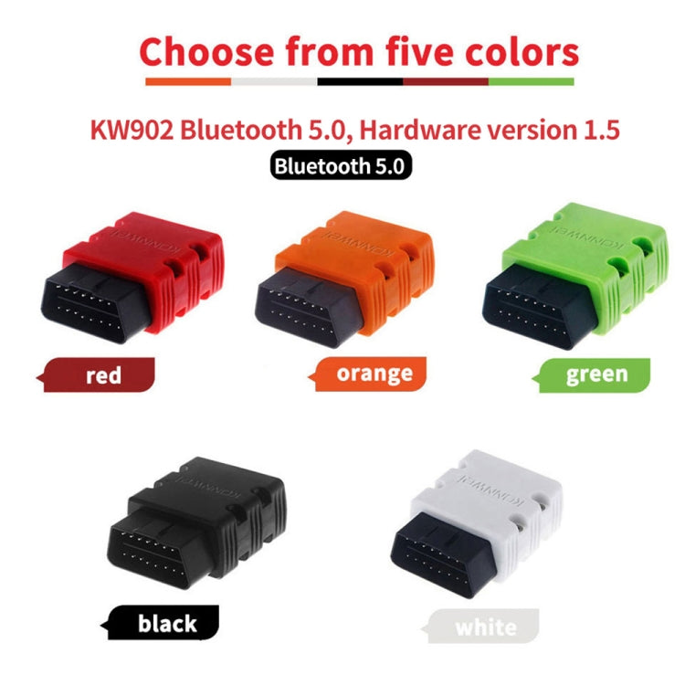 KONNWEI KW902 Bluetooth 5.0 OBD2 Car Fault Diagnostic Scan Tools Support IOS / Android(Black) - Code Readers & Scan Tools by KONNWEI | Online Shopping UK | buy2fix