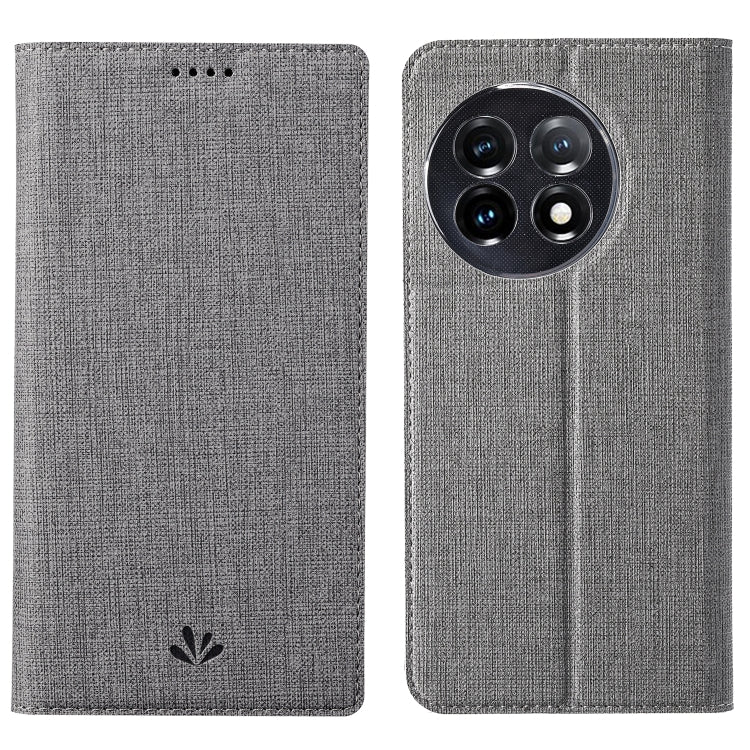 For One Plus 11 ViLi DMX Series Shockproof Magnetic Flip Leather Phone Case(Grey) - OnePlus Cases by ViLi | Online Shopping UK | buy2fix