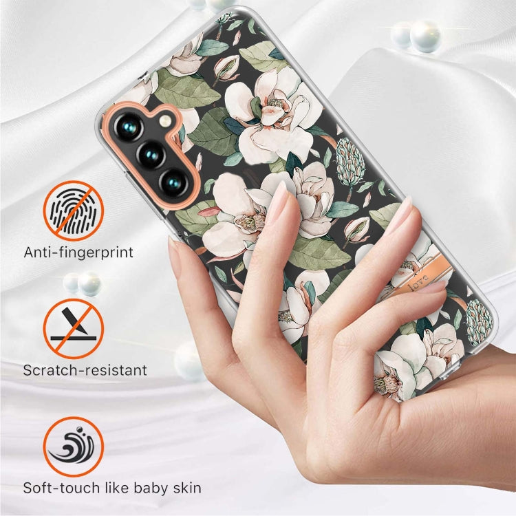 For Samsung Galaxy A54 5G Flowers and Plants Series IMD TPU Phone Case(Green Gardenia) - Galaxy Phone Cases by buy2fix | Online Shopping UK | buy2fix