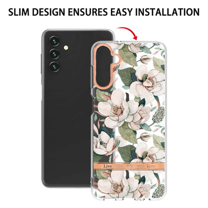 For Samsung Galaxy A54 5G Flowers and Plants Series IMD TPU Phone Case(Green Gardenia) - Galaxy Phone Cases by buy2fix | Online Shopping UK | buy2fix