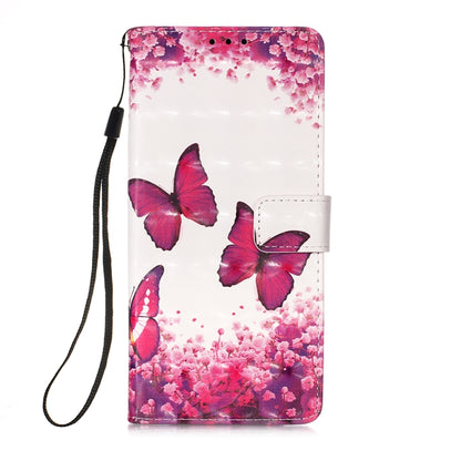 For Samsung Galaxy A34 5G 3D Painting Horizontal Flip Leather Phone Case(Rose Butterfly) - Galaxy Phone Cases by buy2fix | Online Shopping UK | buy2fix