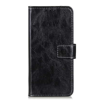 For Xiaomi Redmi Note 12 4G Global Retro Crazy Horse Texture Horizontal Flip Leather Phone Case(Black) - Note 12 Cases by buy2fix | Online Shopping UK | buy2fix
