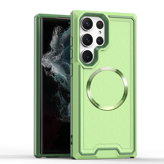 For Samsung Galaxy S23+ 5G Armour Two-color MagSafe Magnetic TPU + PC Phone Case(Green) - Galaxy S23+ 5G Cases by buy2fix | Online Shopping UK | buy2fix