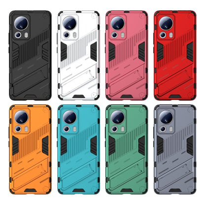 For Xiaomi 13 Lite Punk Armor 2 in 1 PC + TPU Shockproof Phone Case with Holder(Red) - 13 Lite Cases by buy2fix | Online Shopping UK | buy2fix