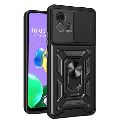 For Motorola Moto G72 Sliding Camera Cover Design TPU+PC Phone Case(Black) - Motorola Cases by buy2fix | Online Shopping UK | buy2fix